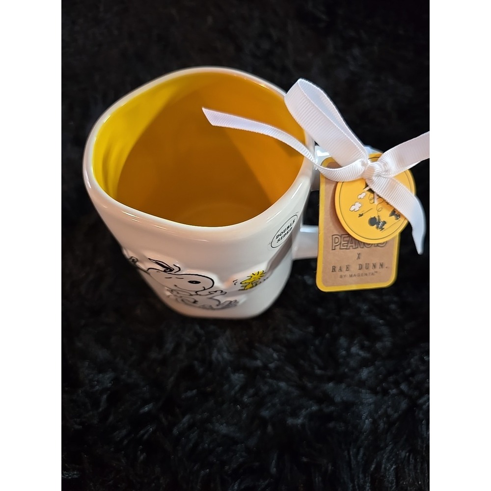 NEW Rae Dunn Peanuts SNOOPY & WOODSTOCK / "Best Friends" 3D 18oz Ceramic Mug - Picture 6 of 7
